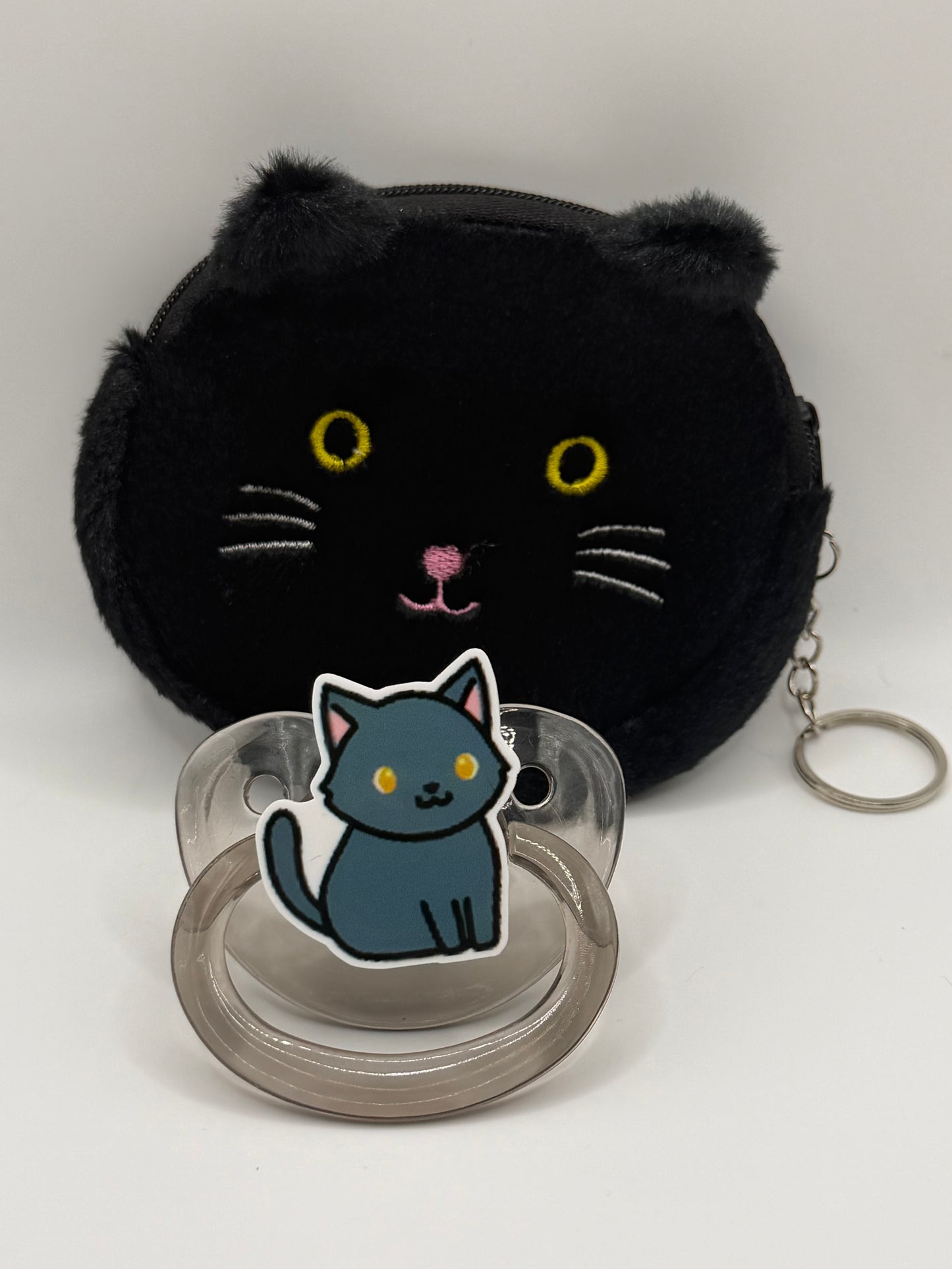 Black Cat Paci + Pouch Set