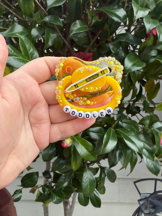 Yellow “Toddler” Crayon Scatter Deco