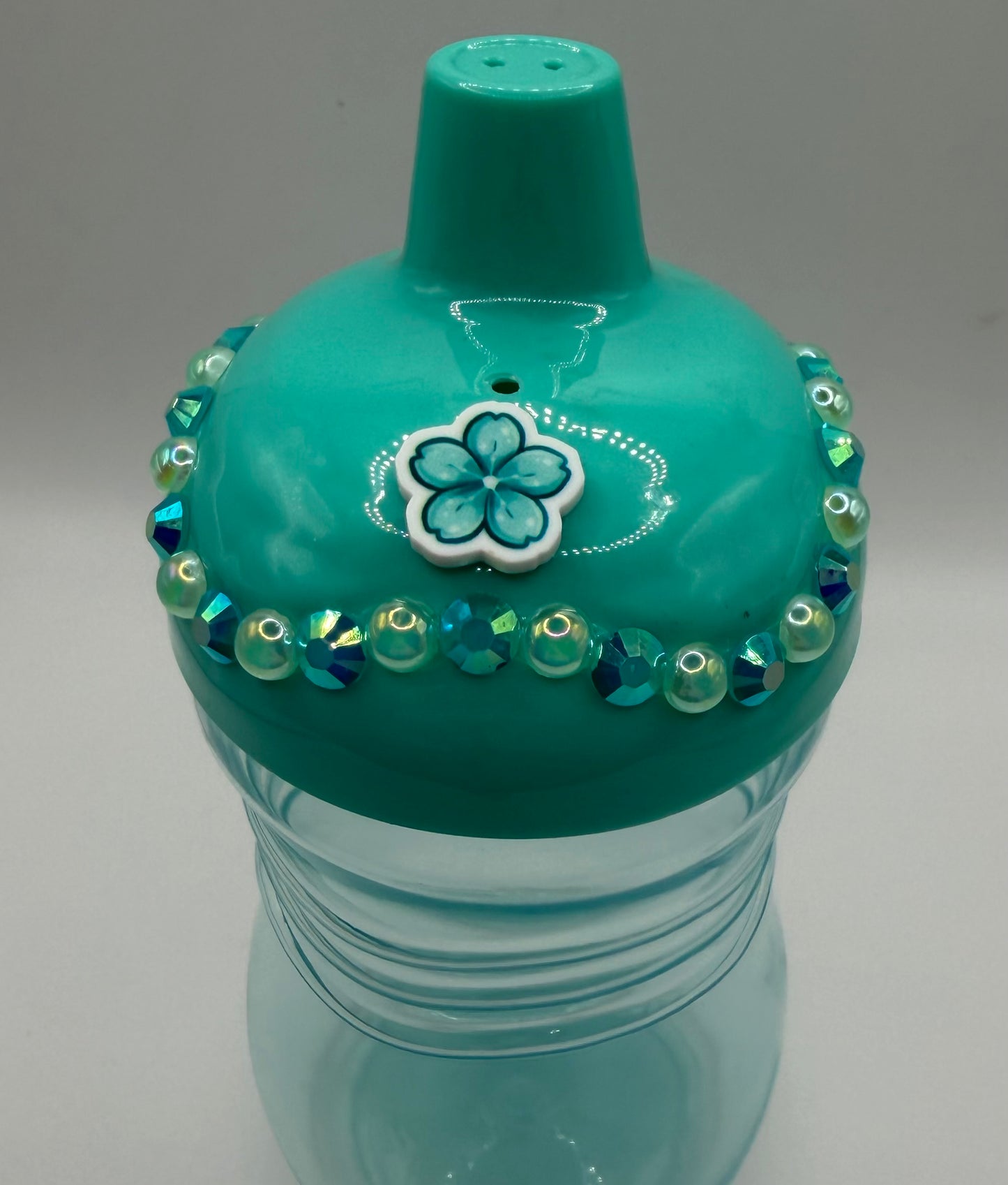 Teal Sakura Sippy Cup