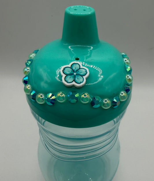Teal Sakura Sippy Cup