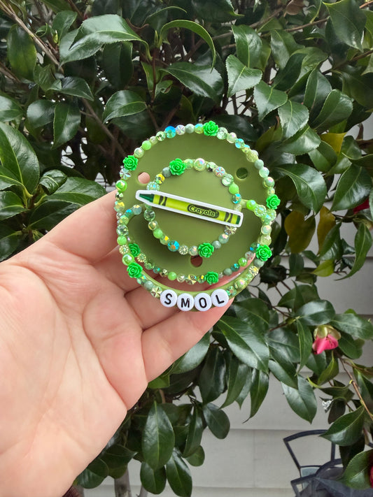 Green Round “Smol” Crayon Simple Deco