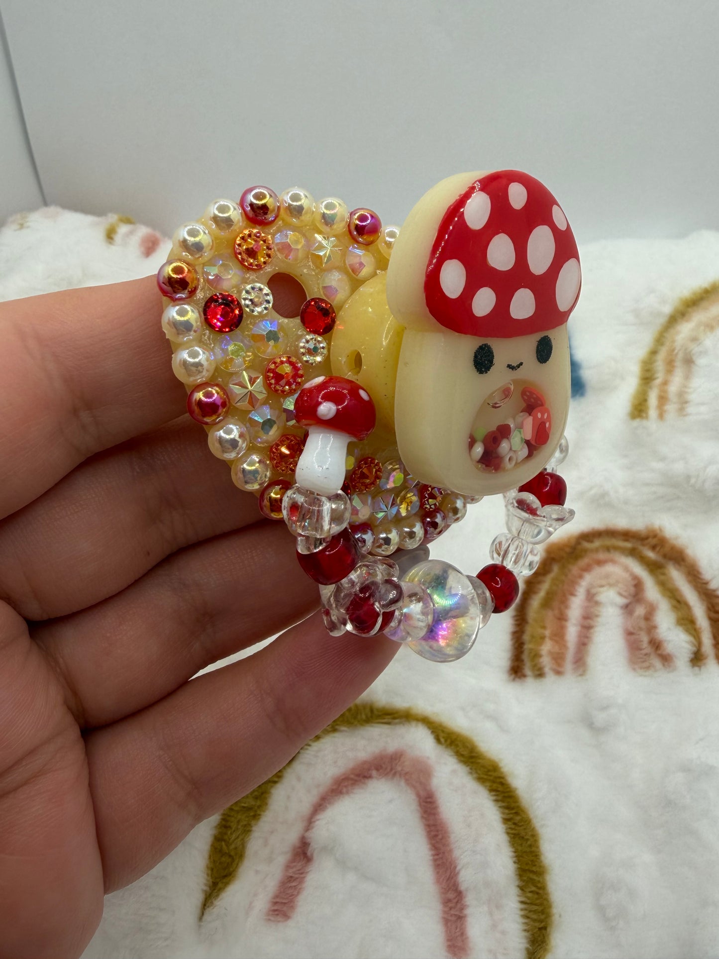 Squish Mushie Shaker Paci (Glass Bead Handle)