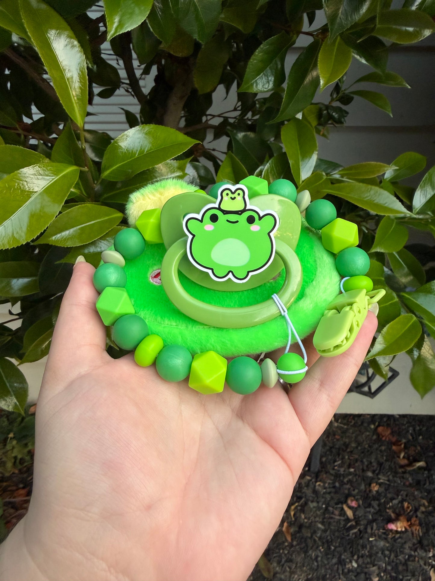 Frog Paci + Clip + Pouch Set (B Grade Pouch)